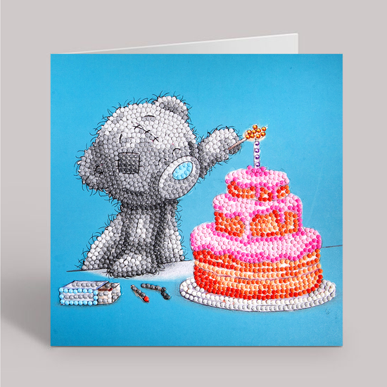 "Happy Birthday" Tatty Teddy Crystal Art Card - 18x18cm