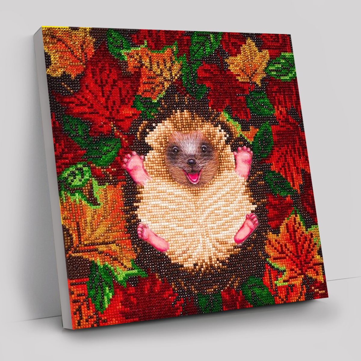 CAK-A146M: "Autumn Hedgehog" 30x30cm Crystal Art Kit