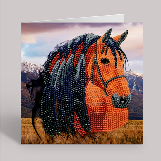 CCK-A70:  "Horse" 18x18cm Crystal Art Card