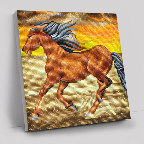 CAK-QVC-3030M-01: Horse on the Run, 30x30cm Crystal Art Kit