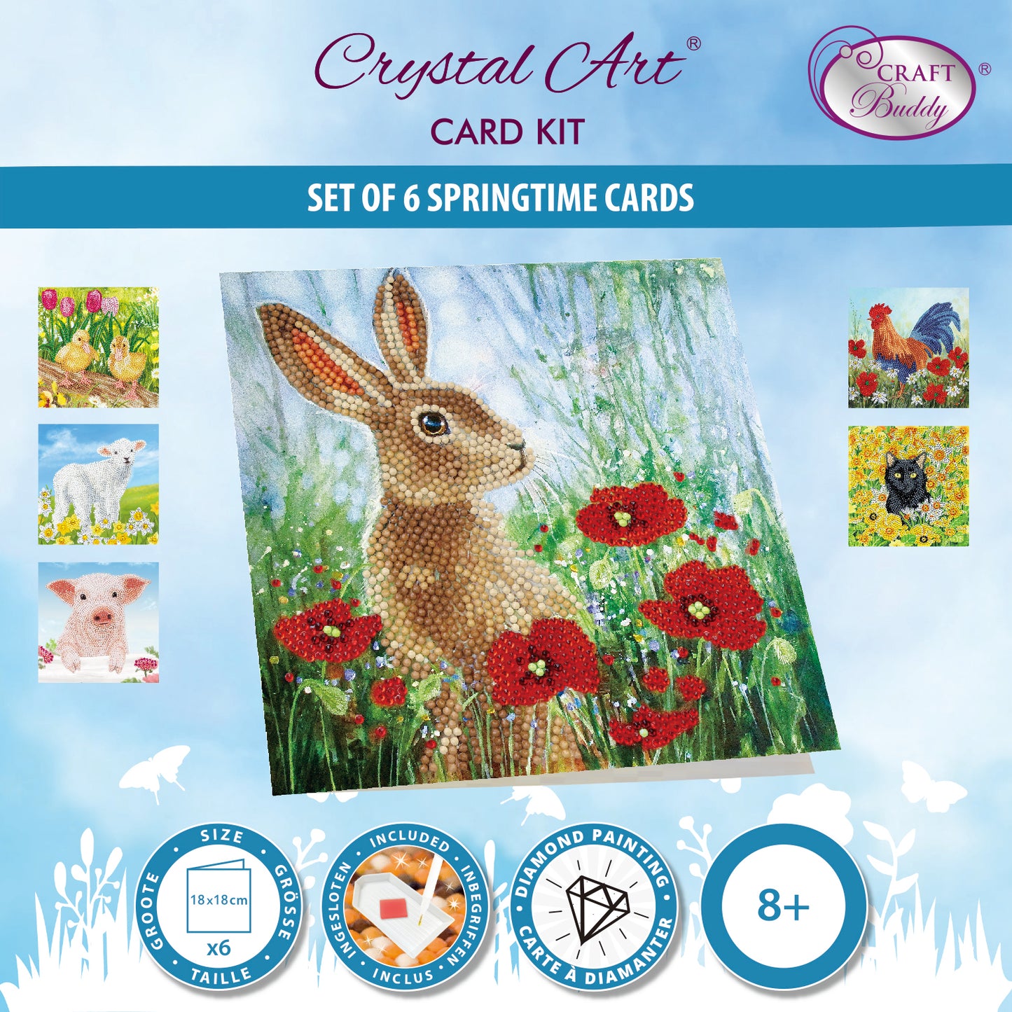 CCK-SS2022SET: Spring Summer 2022 18x18cm Crystal Art Card Set of 6