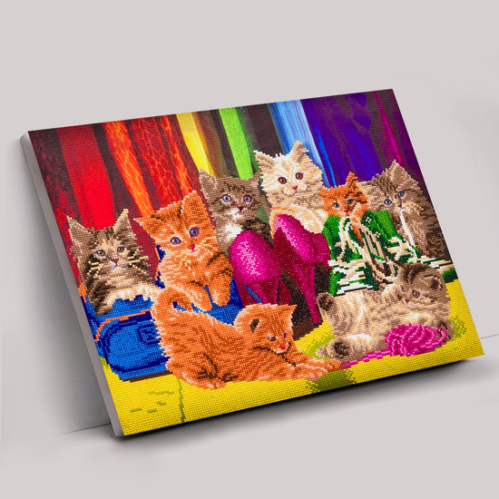 CAK-A153L: "Kitten Footware" 40x50cm Crystal Art Kit