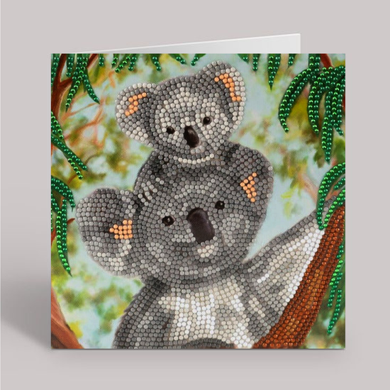 CCK-A121: "Koala Cuddles" 18x18cm Crystal Art Card