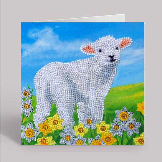 CCK-A99: "Little Lamb" 18x18cm Crystal Art Card