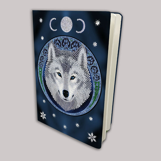 CANJ-11: "Lunar Wolf""  26x18cm Crystal Art Notebook  ANNE STOKES"