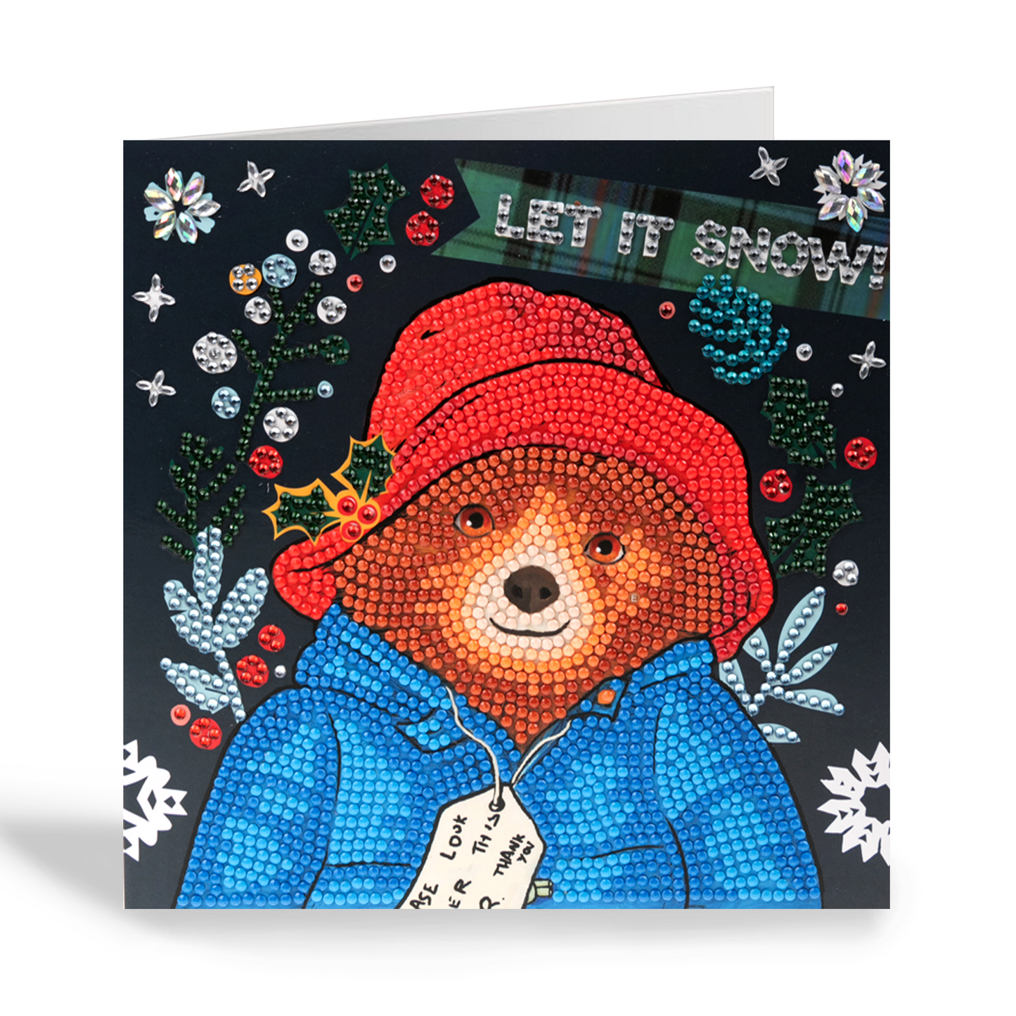 "Let It Snow" Crystal Art Card 18x18cm