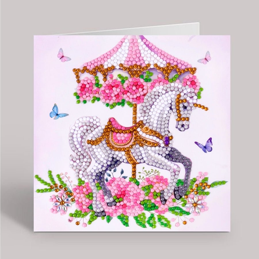 Rose Carousel Crystal Art Card Kit 15x15cm