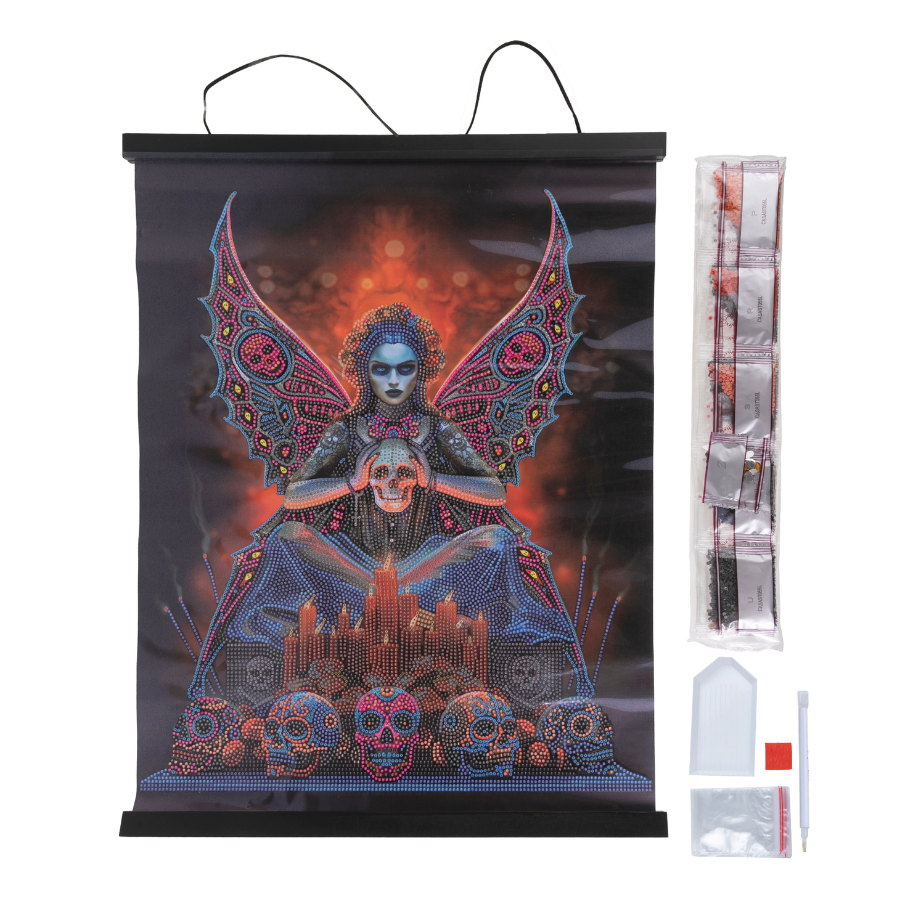 "Skull Fairy" Crystal Art Scroll Kit 40x50cm