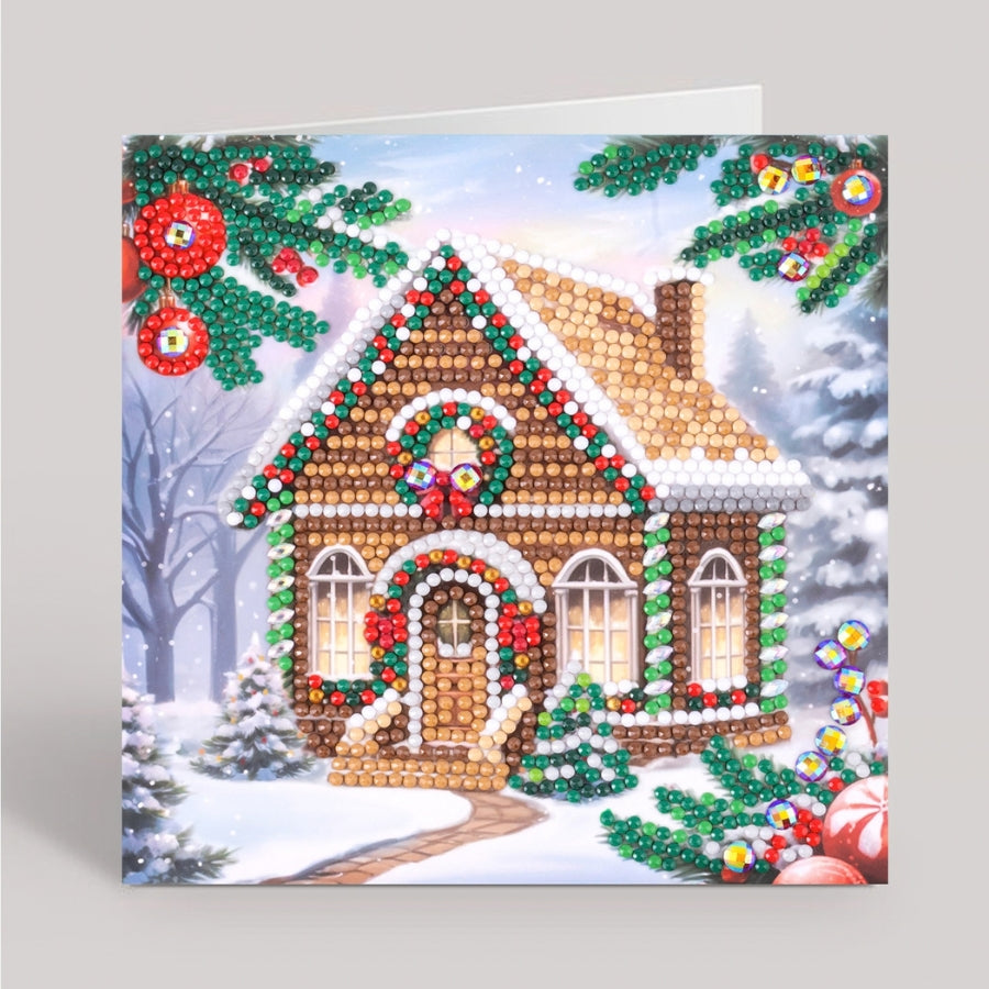 Snowy Cottage Crystal Art Card Kit 15x15cm