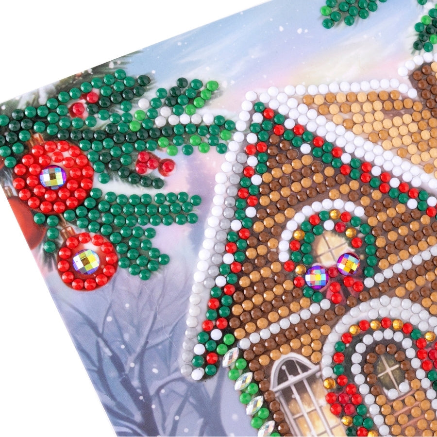 Snowy Cottage Crystal Art Card Kit 15x15cm