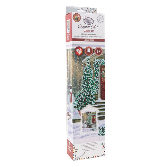 Snowy steps crystal art scroll kit front packaging