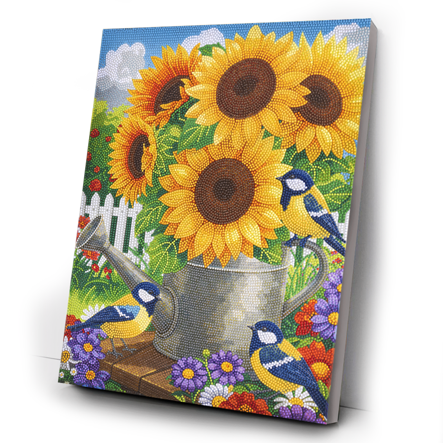 Sparkling Sunflowers Crystal Art Canvas Kit 40x50cm