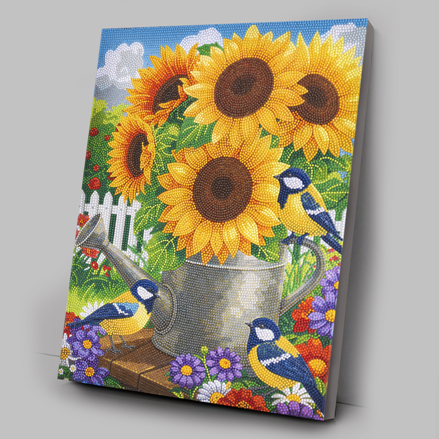 Sparkling Sunflowers Crystal Art Canvas Kit 40x50cm