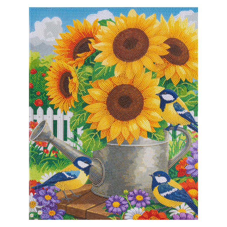 Sparkling Sunflowers Crystal Art Canvas Kit 40x50cm