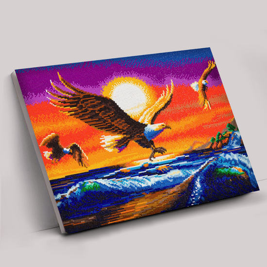 CAK-A155L: "Sunset Eagles" 40x50cm Crystal Art Kit