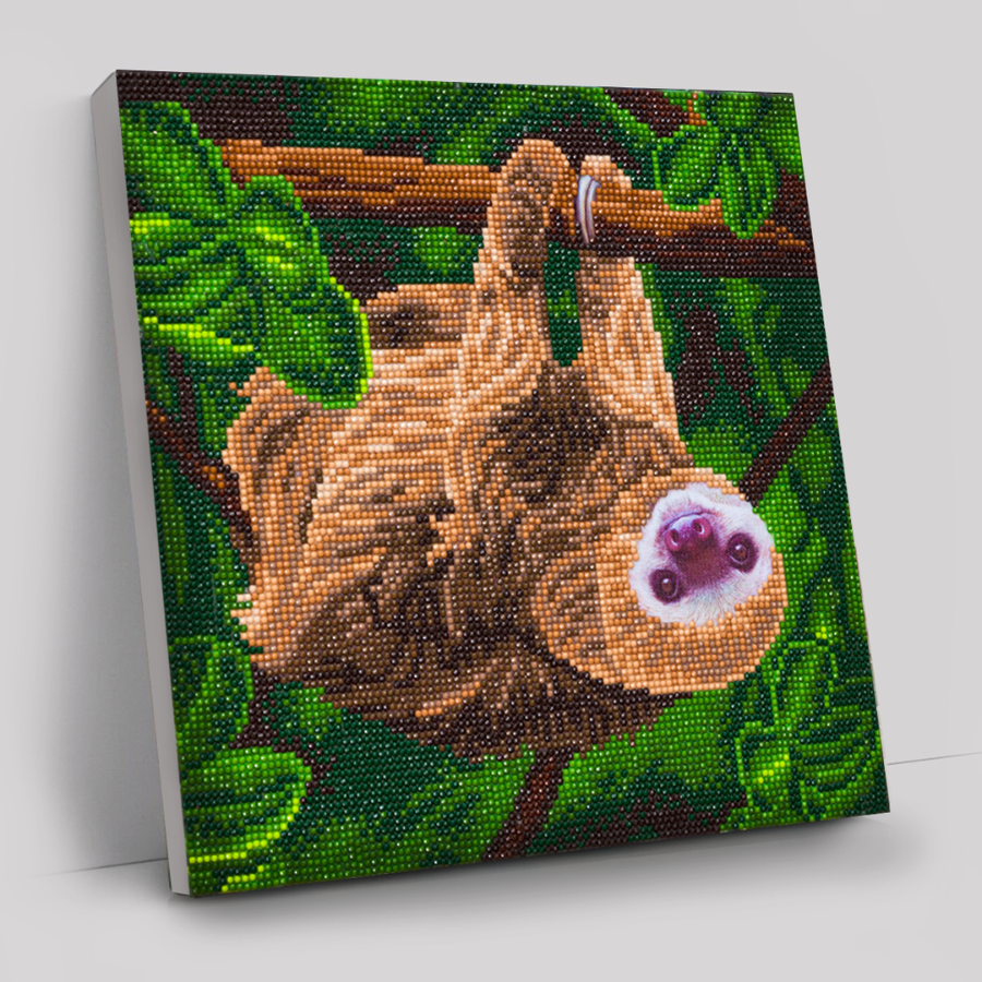 CAK-A143M: "Two Toed Sloth" 30x30cm Crystal Art Kit