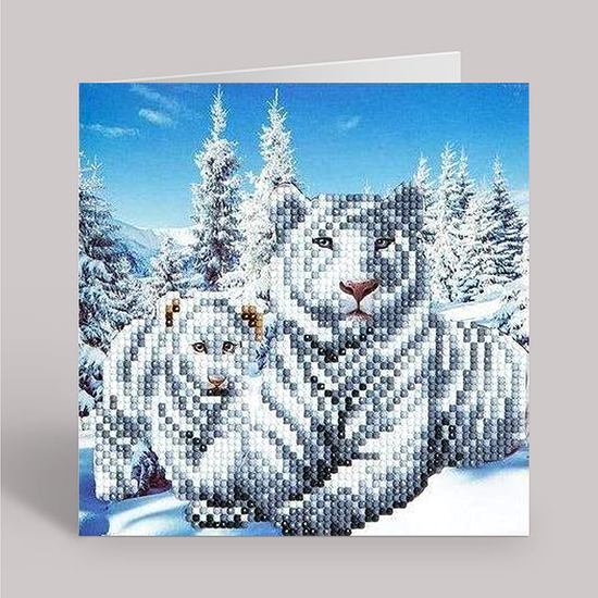 CCK-A8. "Snowy White Tigers" Crystal Card Kit