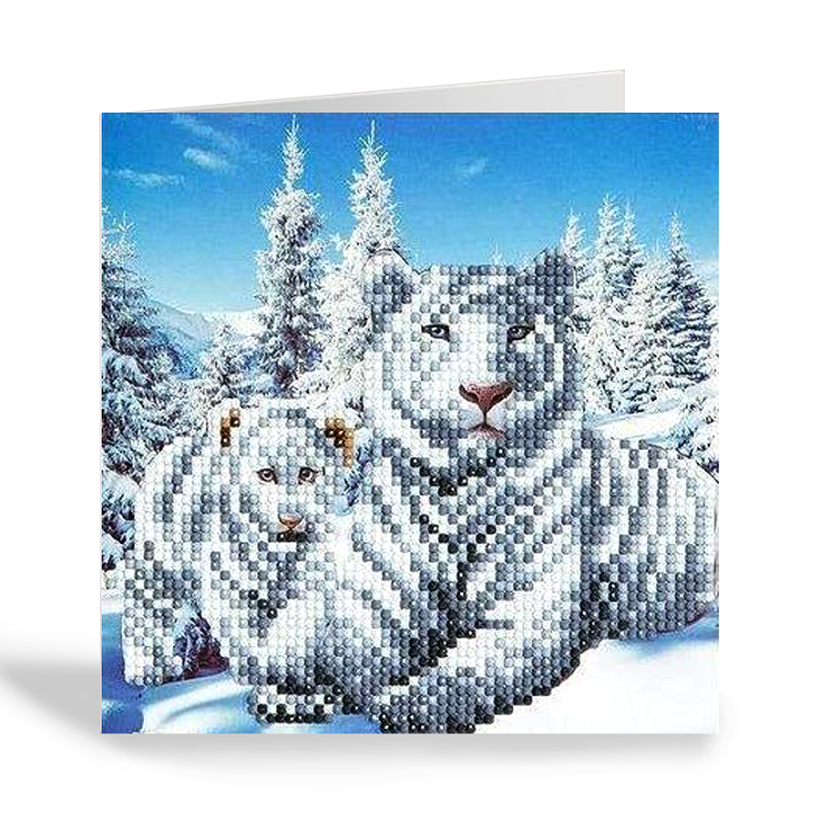 CCK-A8. "Snowy White Tigers" Crystal Card Kit