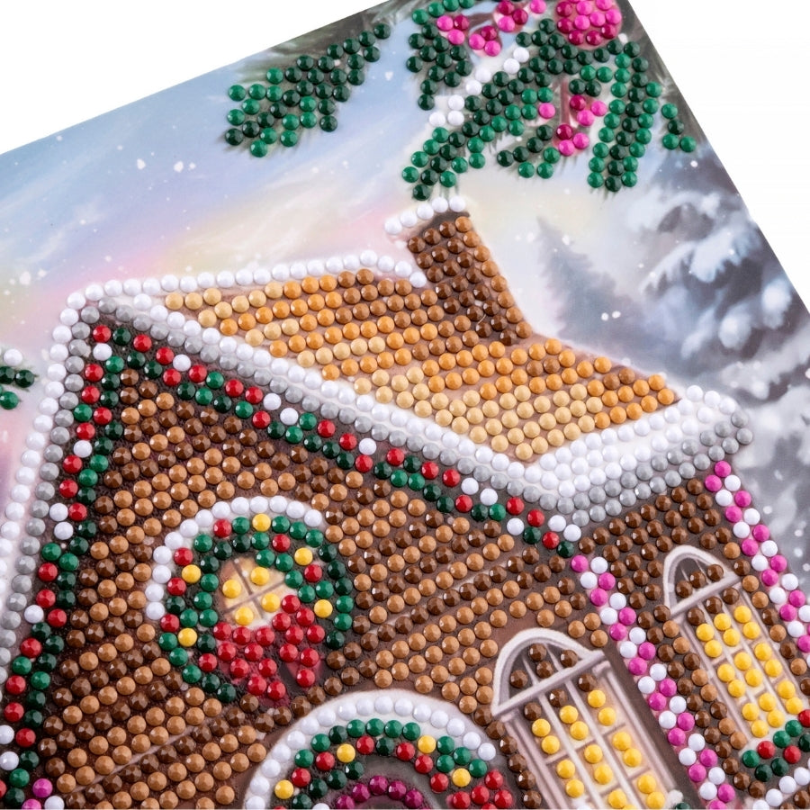 Yuletide Cabin Crystal Art Card Kit 18x18cm