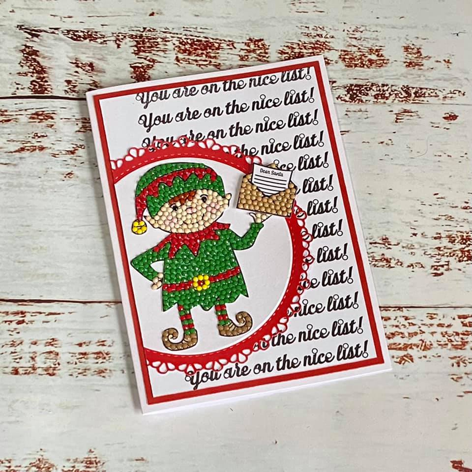 CCST34: Craft Buddy Crystal Art Santa’s Little Helper A6 Stamp Set