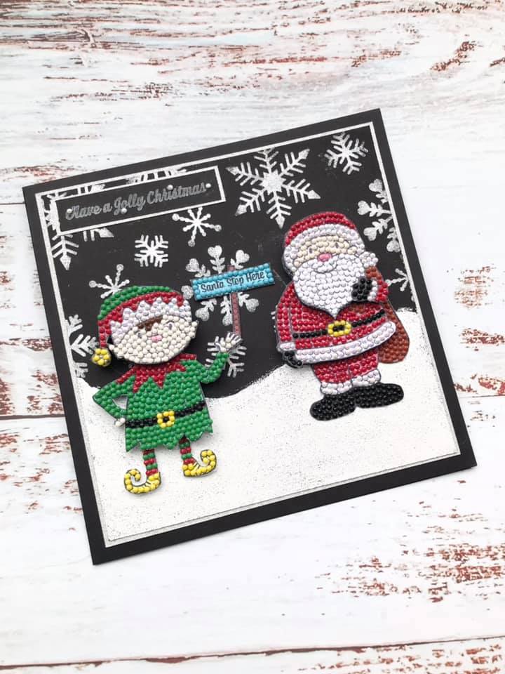 CCST29: Craft Buddy Crystal Art Jolly Santa A6 Stamp Set