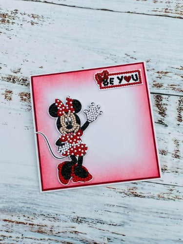 Minnie Mouse Crystal Art A6 Stamping Set - Red Dress