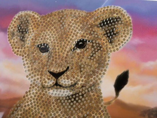 "Lion Cub" 18x18cm Crystal Art Card