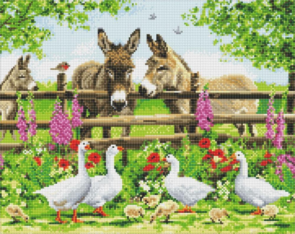 CAK-A124L: "Farmyard Family" 40x50cm Crystal Art Kit