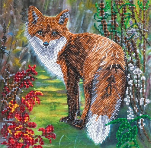 Autumn Fox 30x30cm Crystal Art Kit - Front View