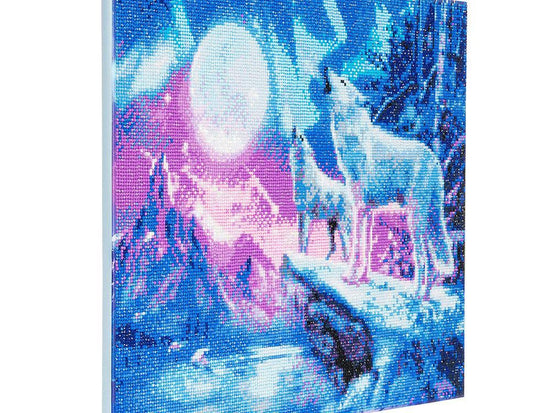 CAK-A27: "Wolves & Northern Lights" Framed Crystal Art Kit, 40 x 50cm