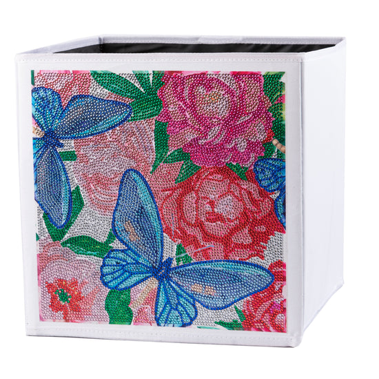CA-FSBKT11: Crystal Art Folding Storage Box - Butterflies & Peonies