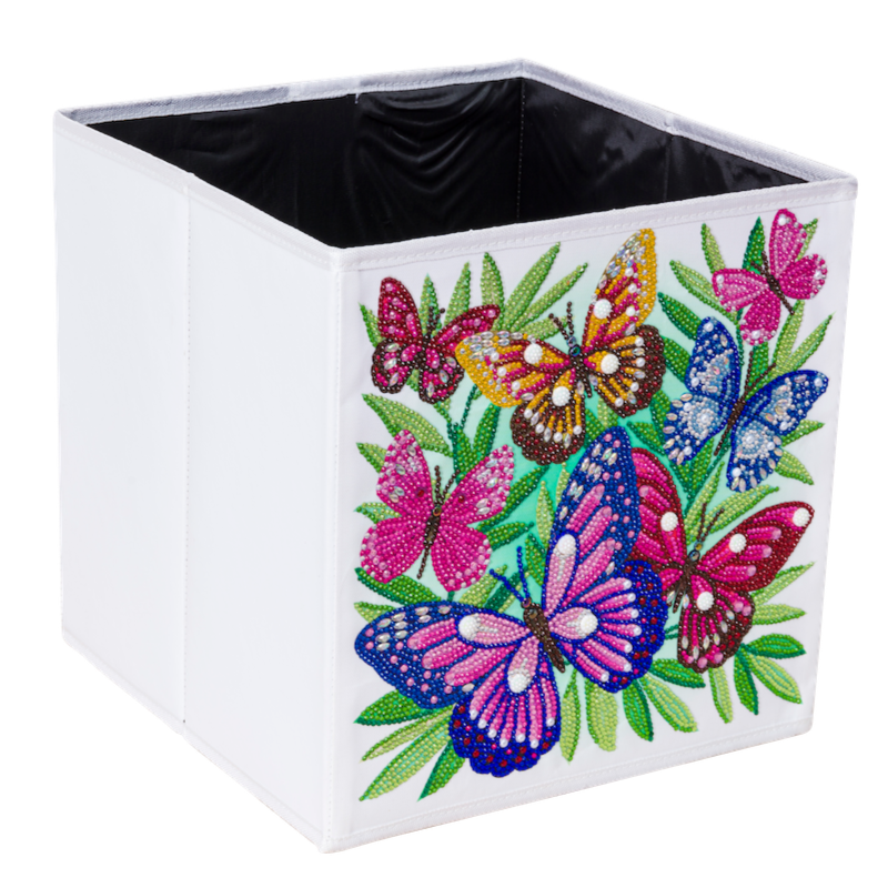 CA-FSBKT5 - Crystal Art Folding Storage Box 30*30cm - Beautiful Butterflies
