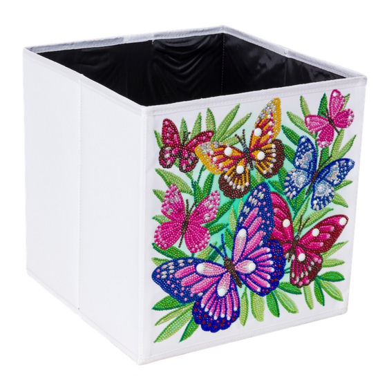 CA-FSBKT5 - Crystal Art Folding Storage Box 30*30cm - Beautiful Butterflies