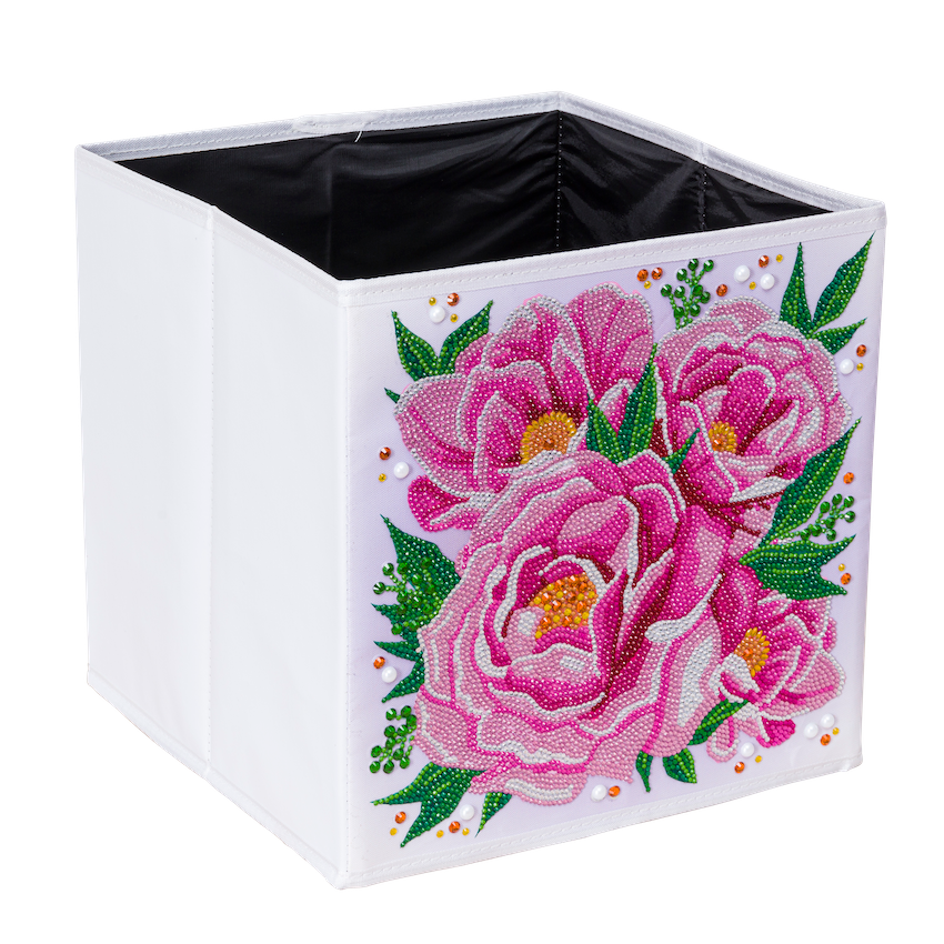 CA-FSBKT8 - Crystal Art Folding Storage Box 30*30cm- Perfect Peonies