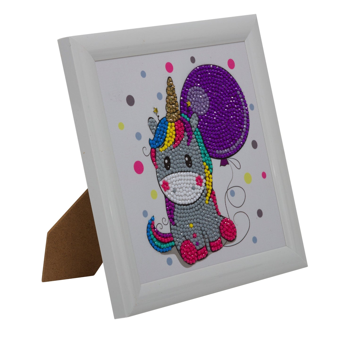 CAFBL-1: "Party Unicorn" Crystal Art Frameables Kit with Picture Frame