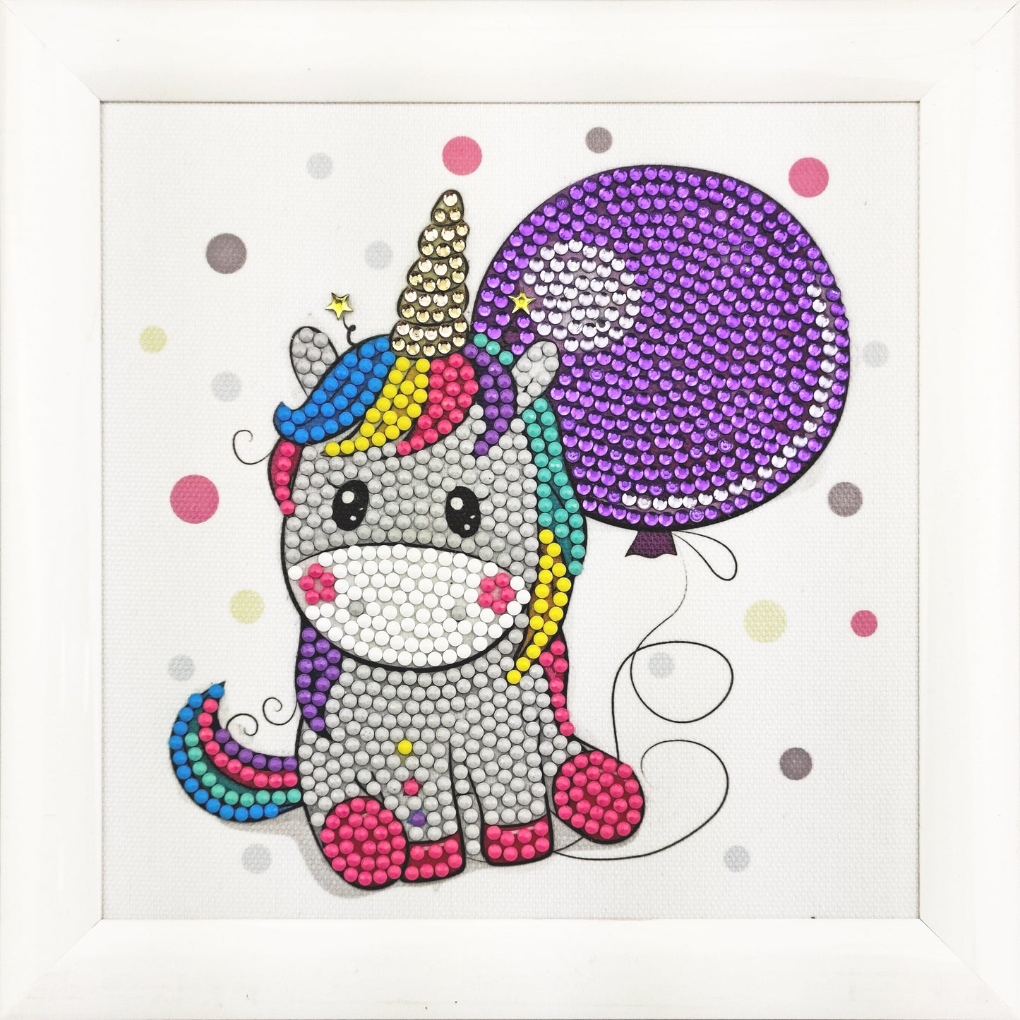 CAFBL-1: "Party Unicorn" Crystal Art Frameables Kit with Picture Frame