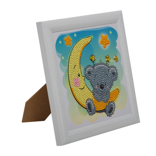 CAFBL-2: "Teddy on the Moon" Crystal Art Frameables Kit with Picture Frame