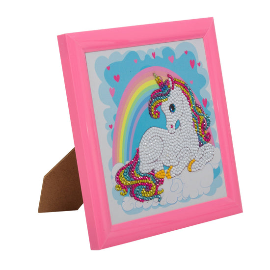 CAFBL-4: "Unicorn Rainbow" Crystal Art Frameables Kit with Picture Frame