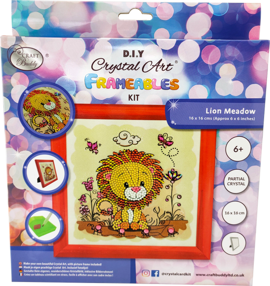 CAFBL-6: "Lion" Crystal Art Frameables Kit with Picture Frame