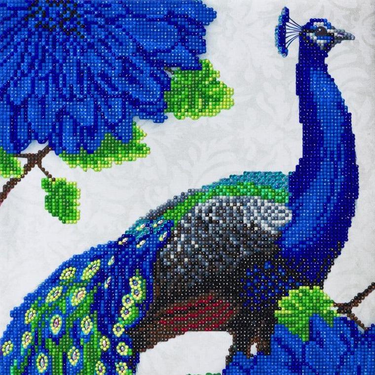 CAK-A118M: Flowering Peacock, 30x30cm Crystal Art Kit