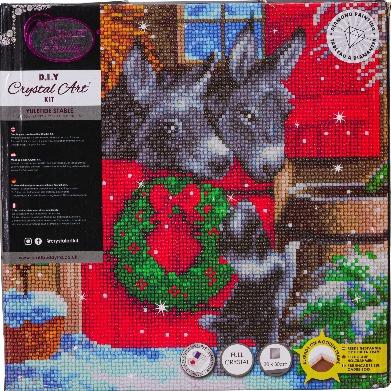 CAK-A129M: "Yuletide Stable" 30x30cm Crystal Art Kit