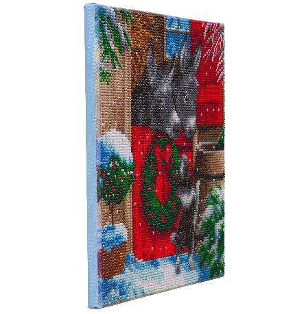 CAK-A129M: "Yuletide Stable" 30x30cm Crystal Art Kit