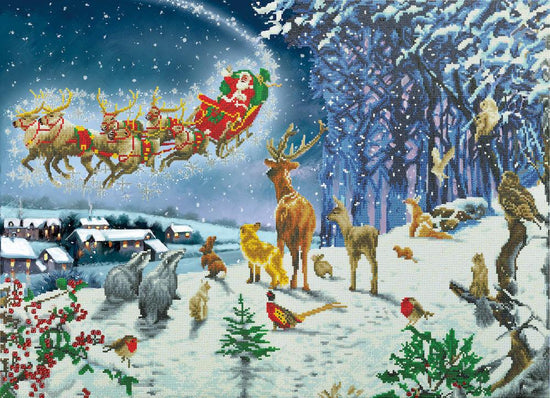 CAK-A134XL: Santa's Forest Flight, 90x65cm Crystal Art Kit