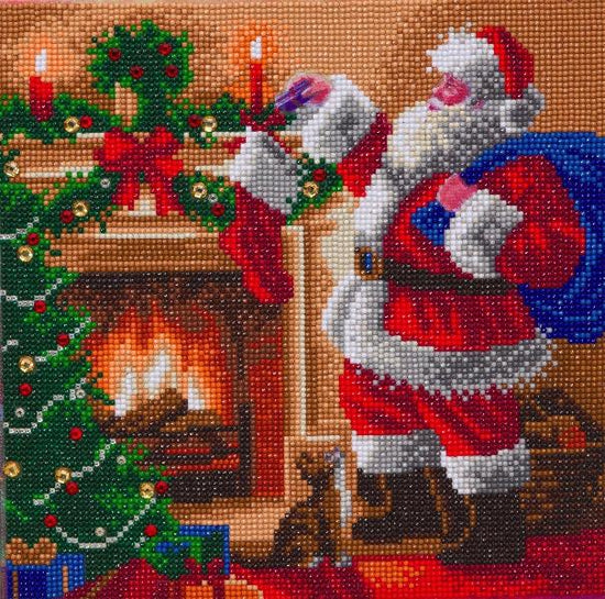 CAK-A140M: "Santa's Stocking" 30x30cm Crystal Art Kit