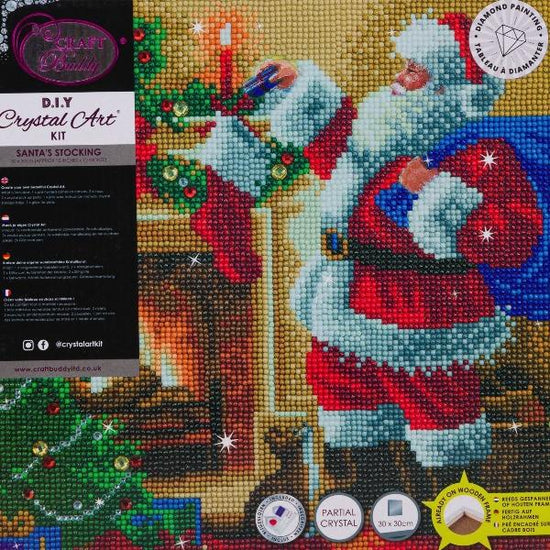 CAK-A140M: "Santa's Stocking" 30x30cm Crystal Art Kit