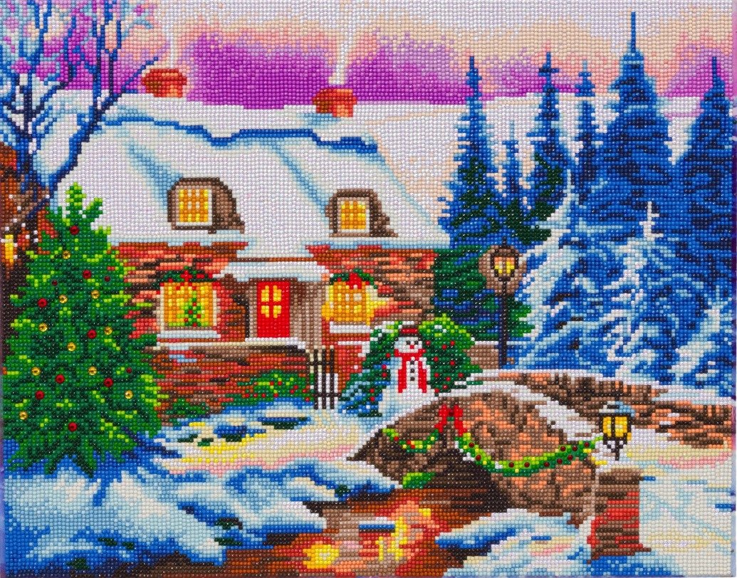 CAK-A141L: "Christmas by the River" 40x50cm Crystal Art Kit