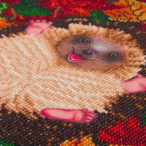 CAK-A146M: "Autumn Hedgehog" 30x30cm Crystal Art Kit