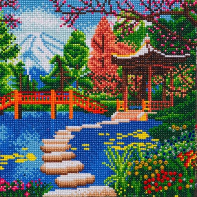 CAK-A147M: "Gardens of Fuji" 30x30cm Crystal Art Kit