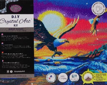 CAK-A155L: "Sunset Eagles" 40x50cm Crystal Art Kit