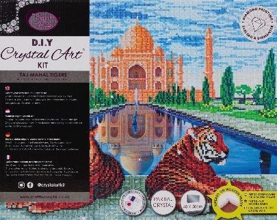 CAK-A163L: "Taj Mahal Tigers" 40x50cm Crystal Art Kit